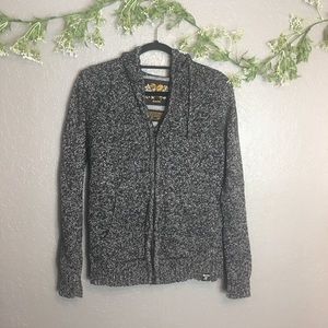 Roots Black/Gray Hooded Sweater S